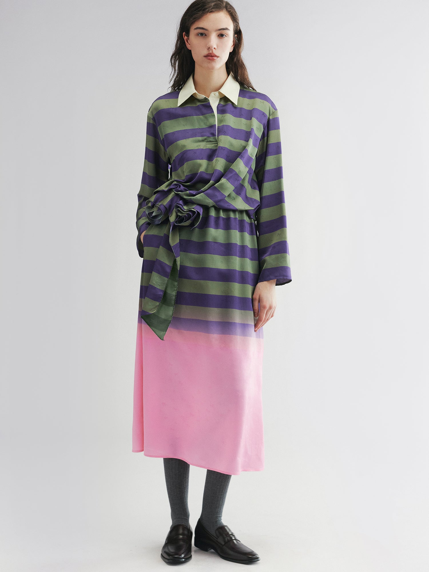 3D floral polo dress