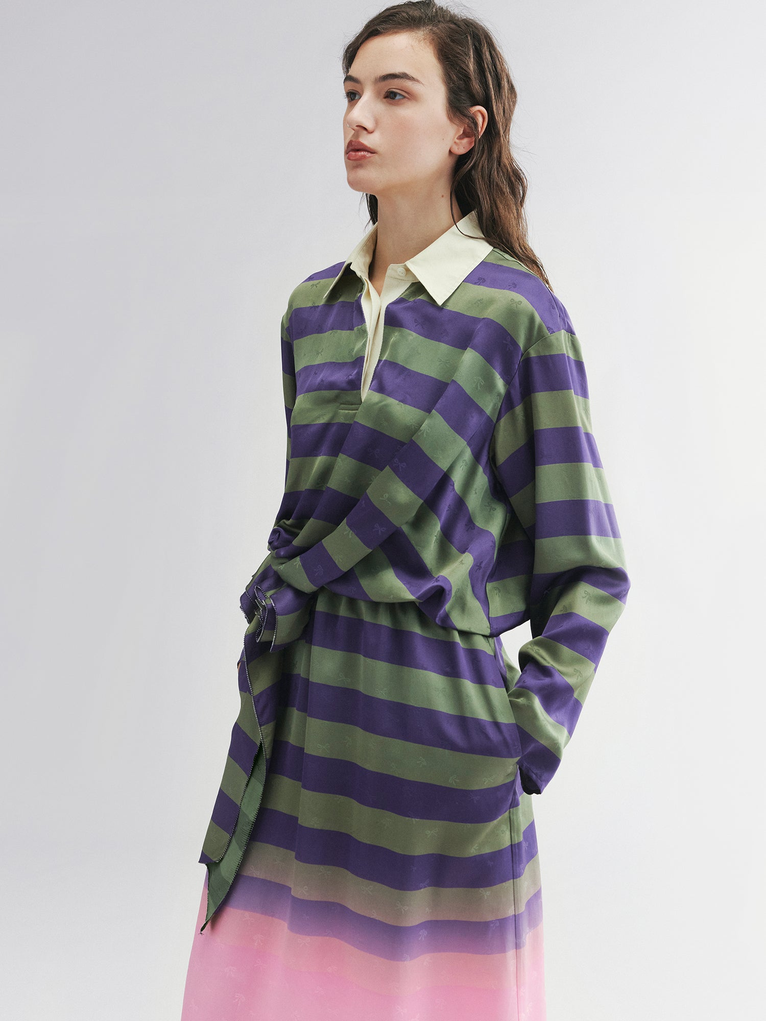 3D floral polo dress