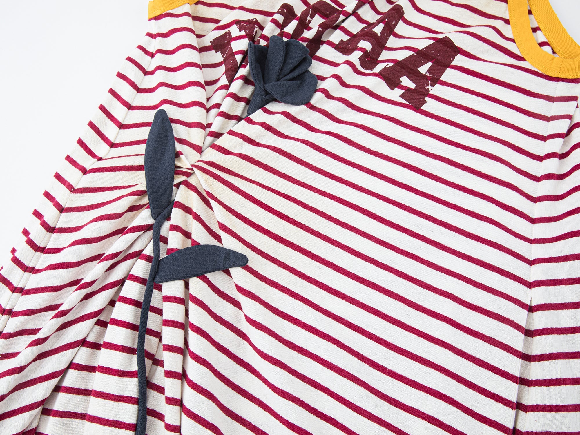 Rose patch striped tank dress