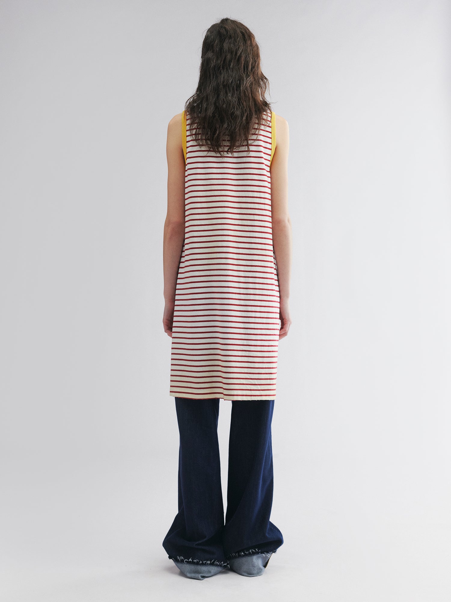 Rose patch striped tank dress