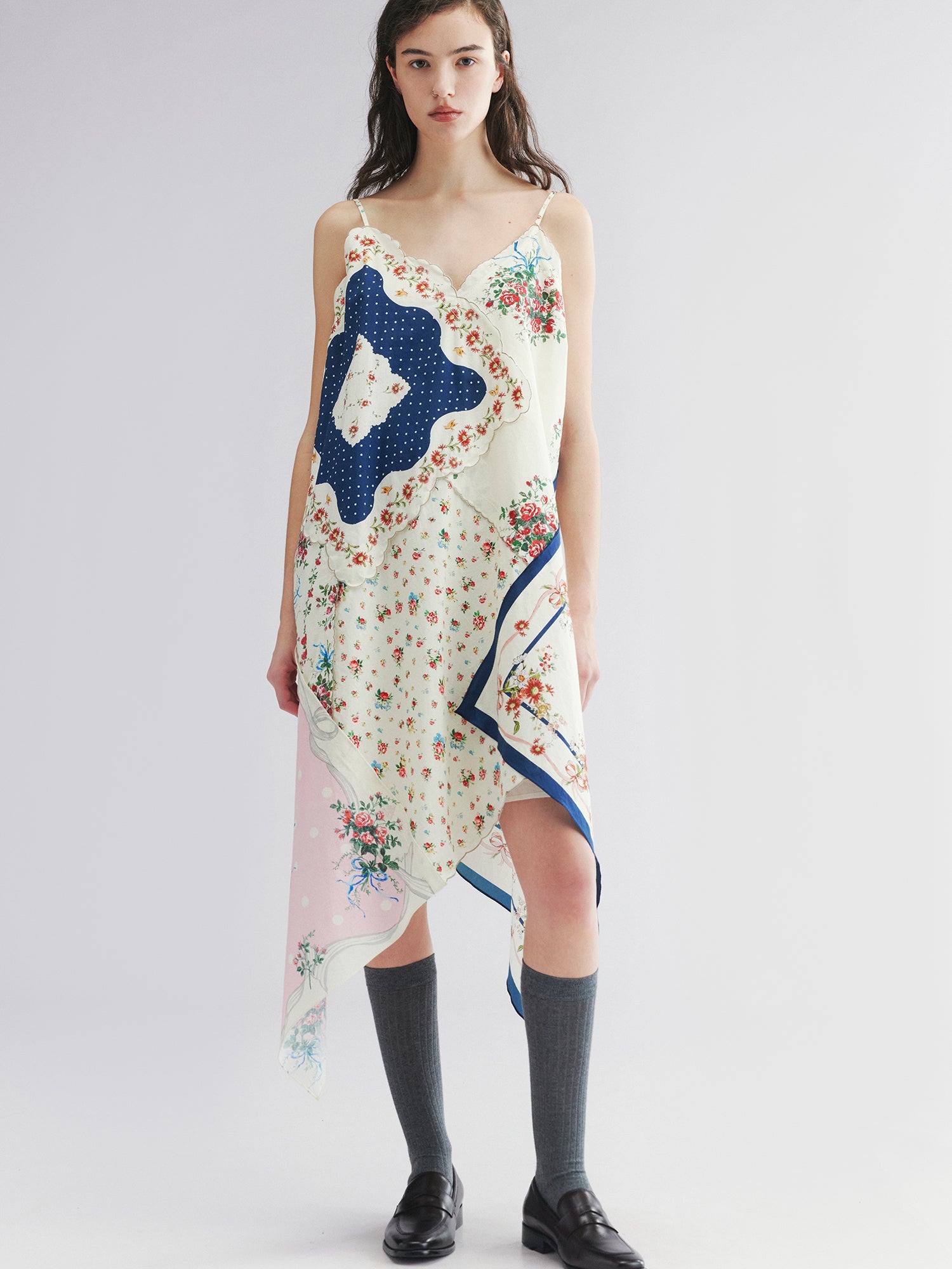 Patchwork scarf cami dress