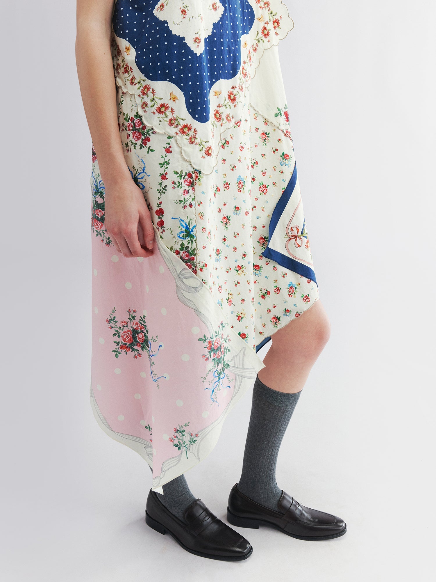 Patchwork scarf cami dress