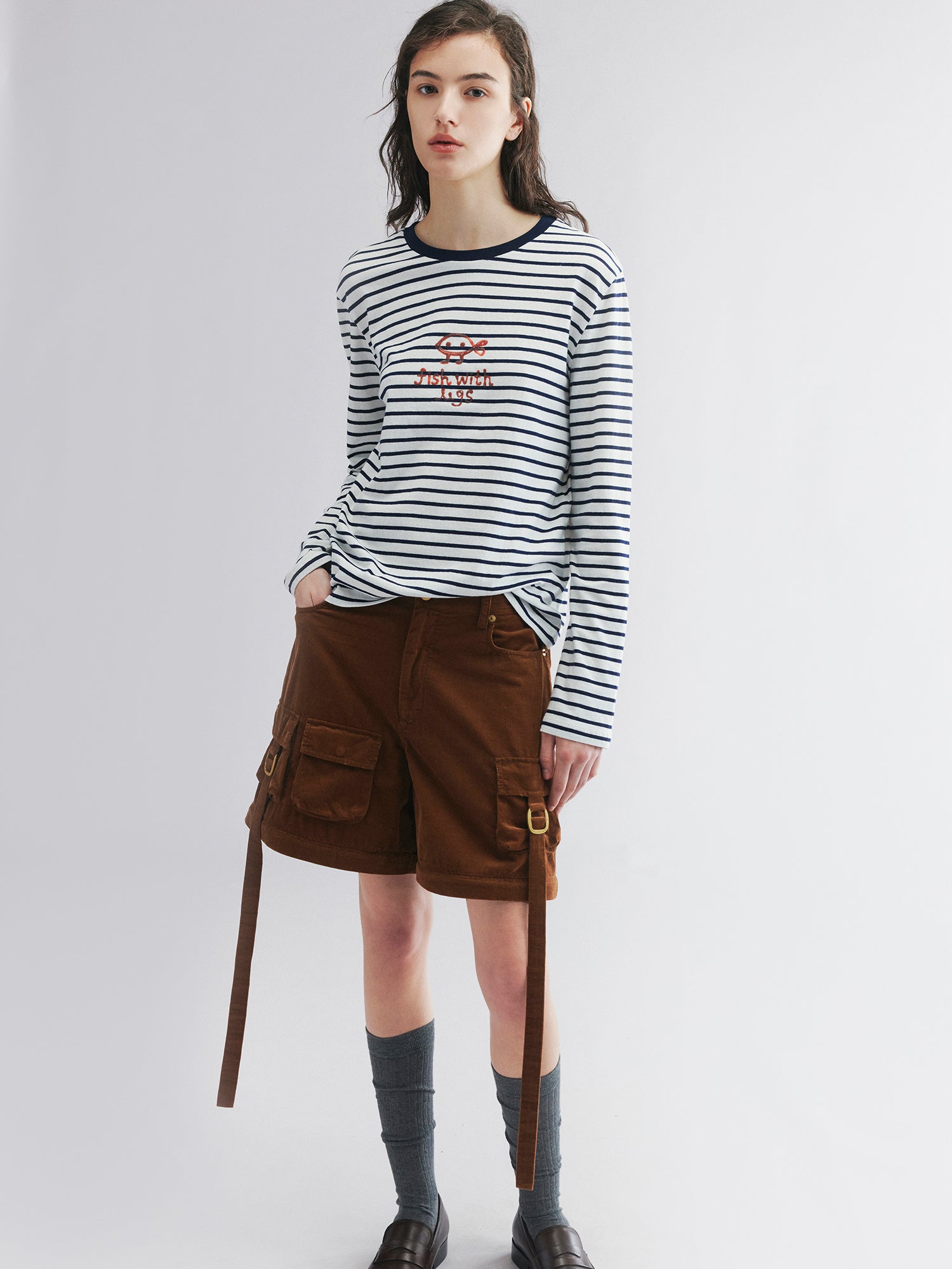 Zip-off cargo corduroy pants