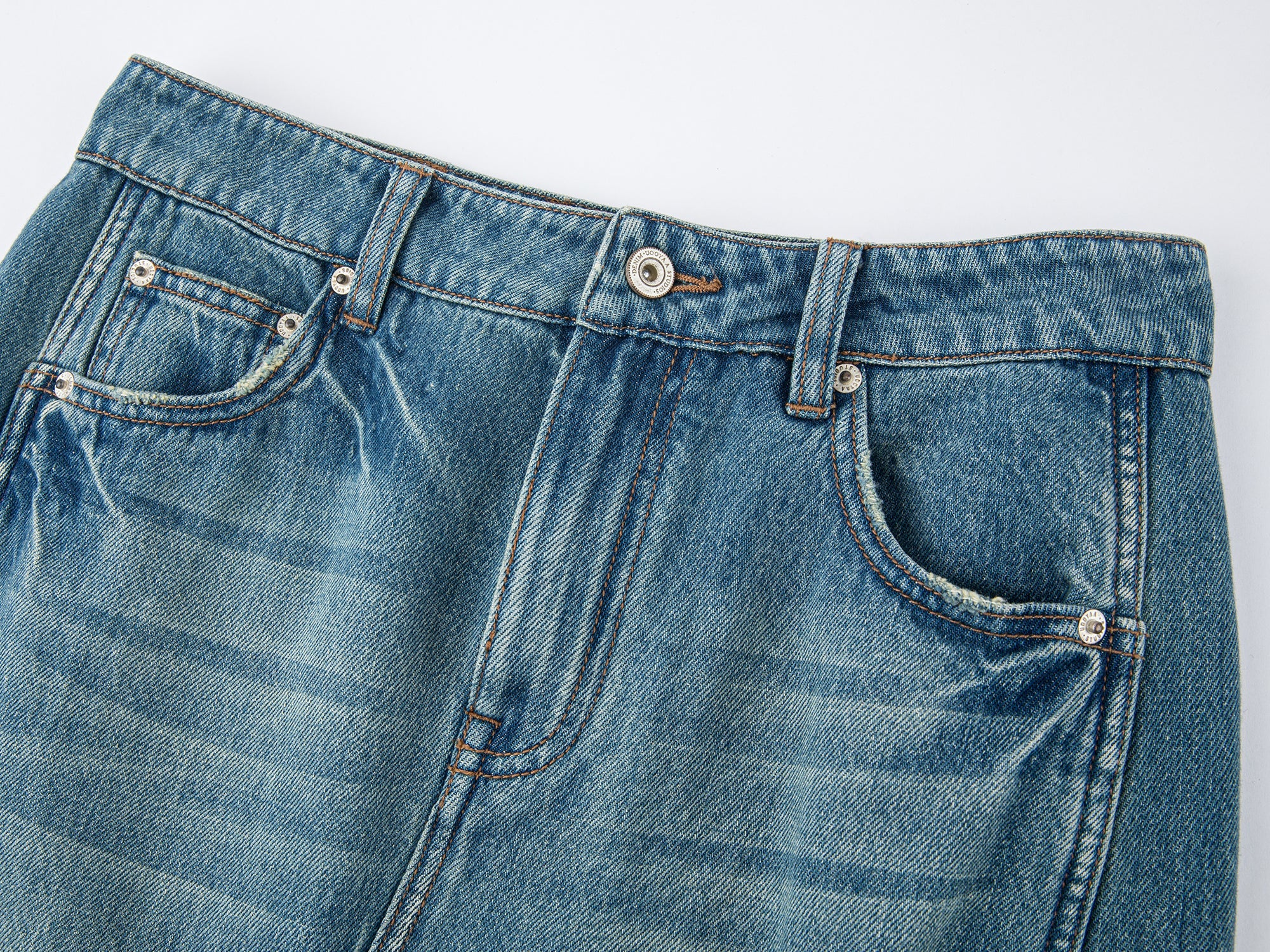 Twisted denim mermaid skirt