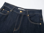 Metallic-threaded denim