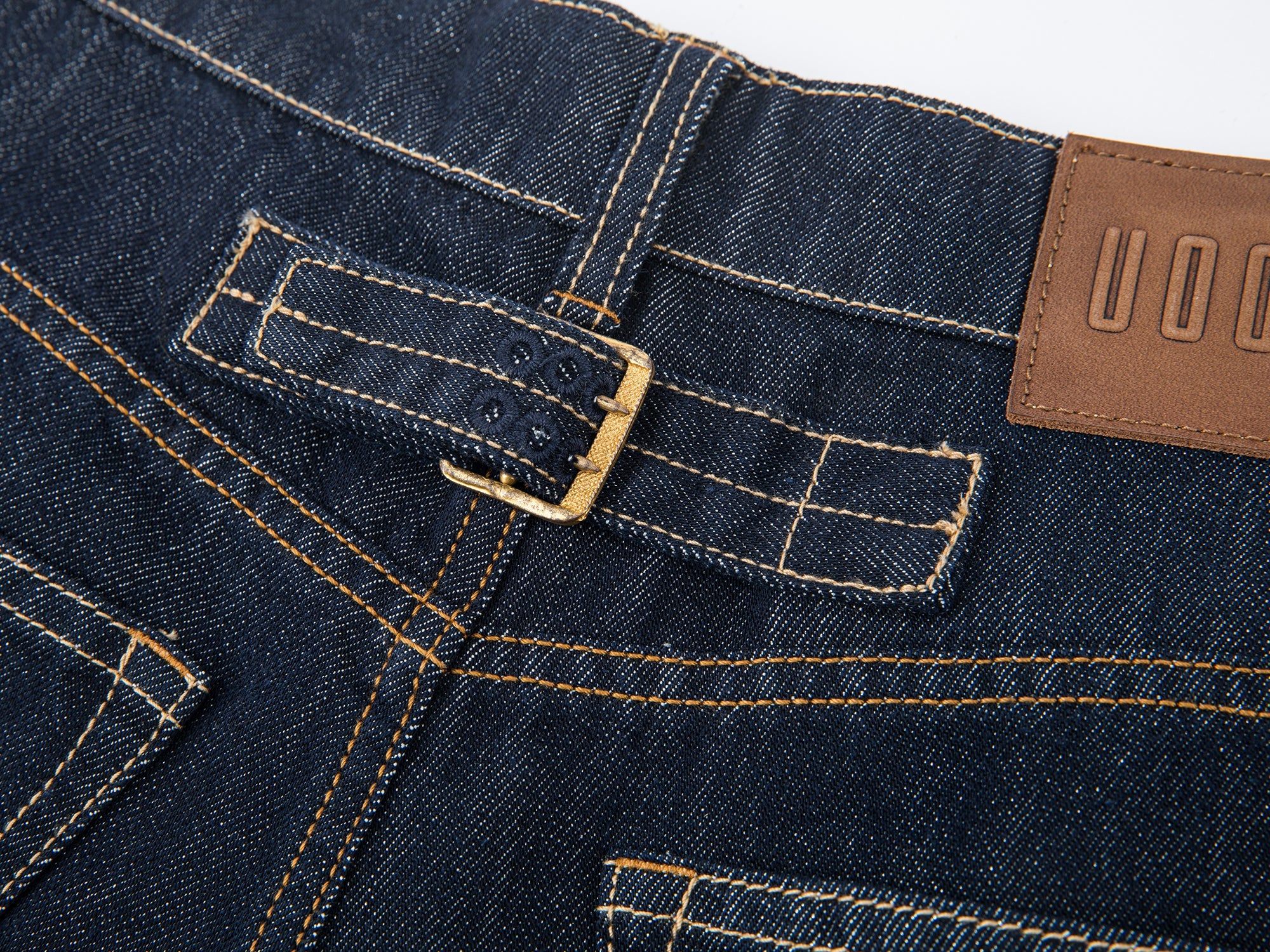 Metallic-threaded denim