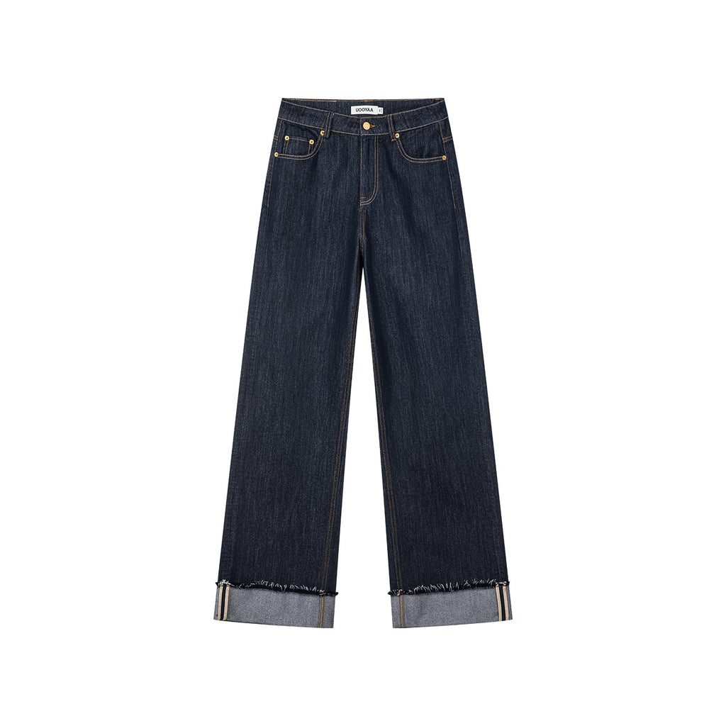 Metallic-threaded denim