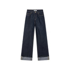 Metallic-threaded denim