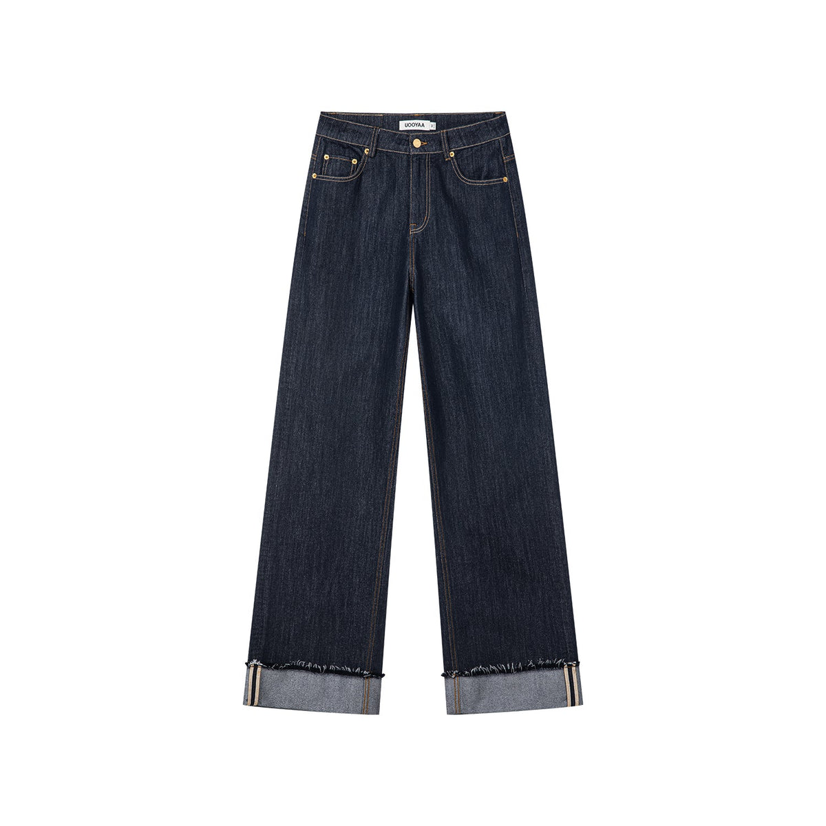 Metallic-threaded denim