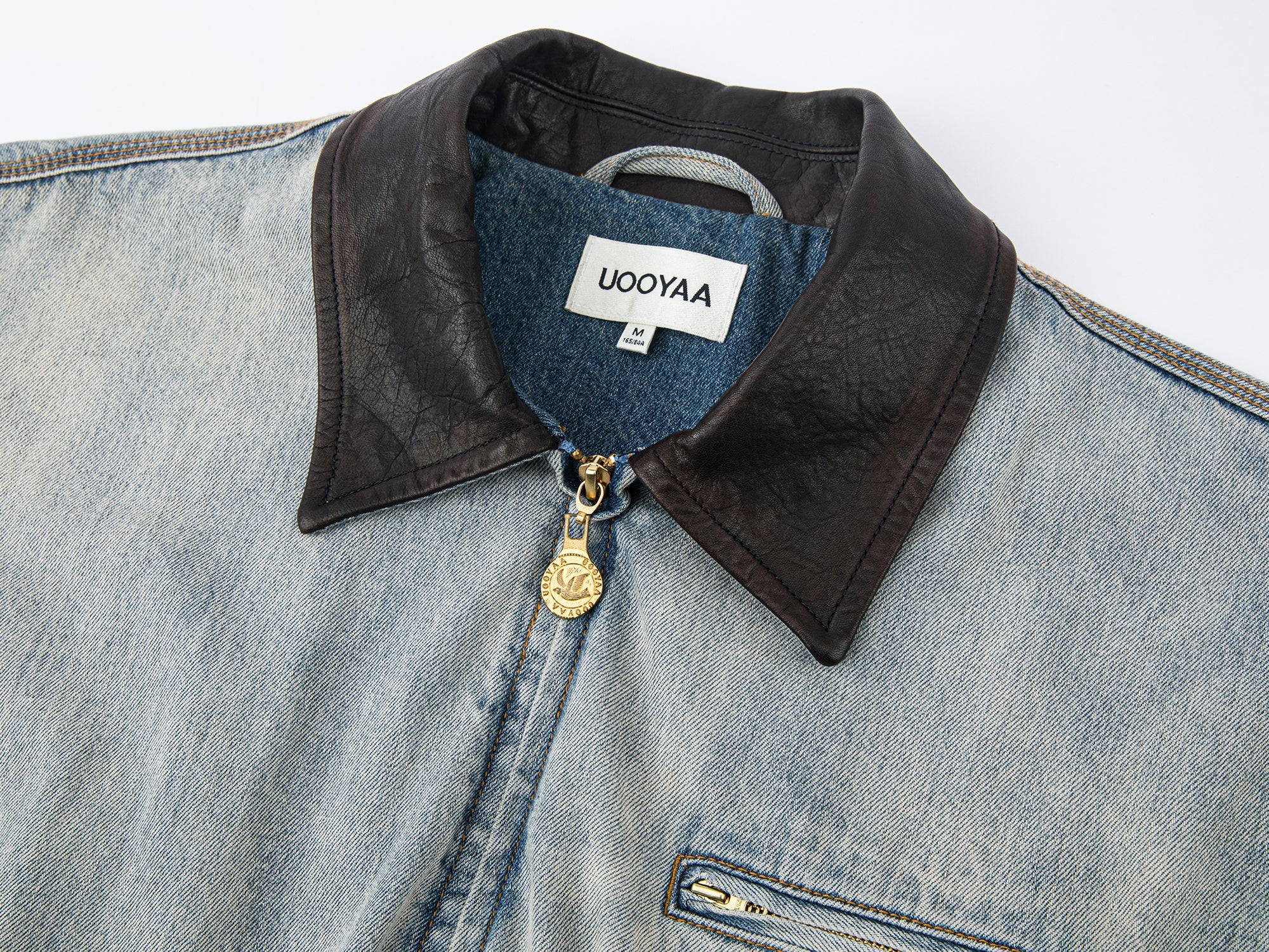 Gradient wash bubble denim jacket