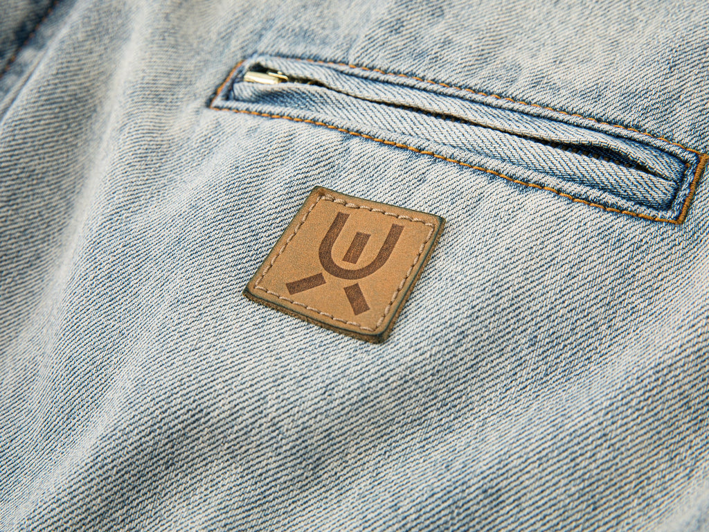 Gradient wash bubble denim jacket