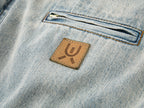 Gradient wash bubble denim jacket