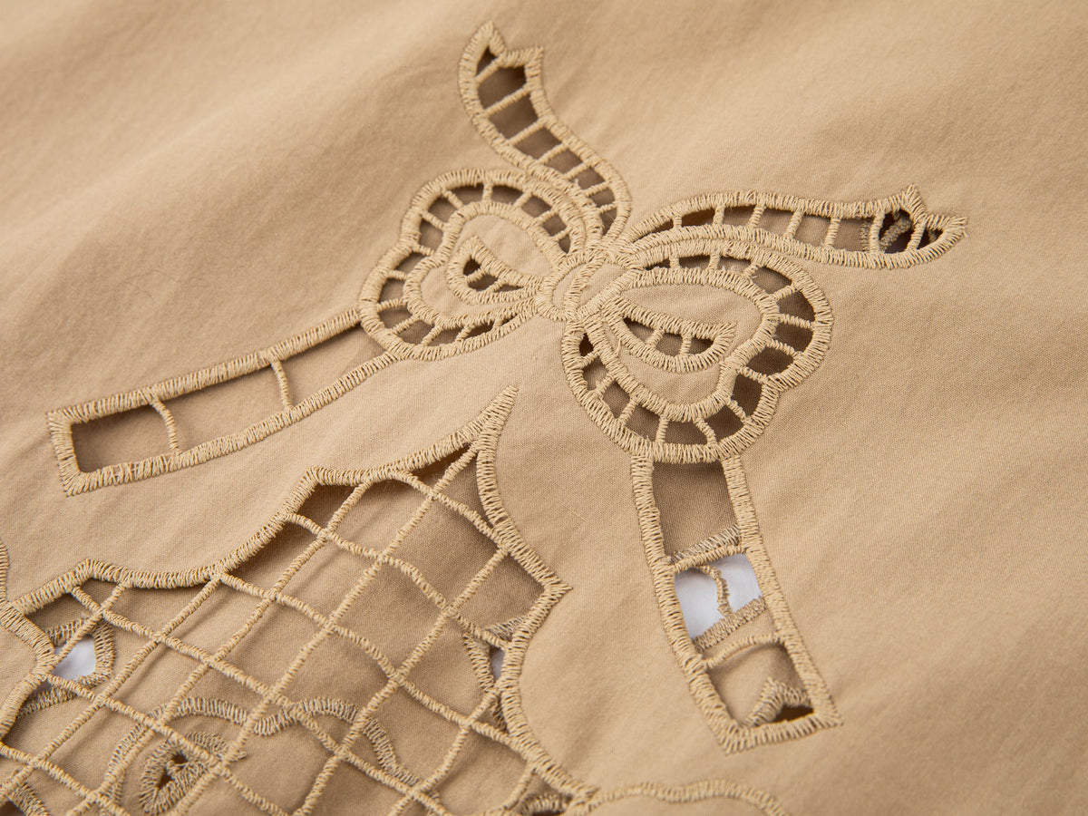 Embroidered skirt with angel bear motif