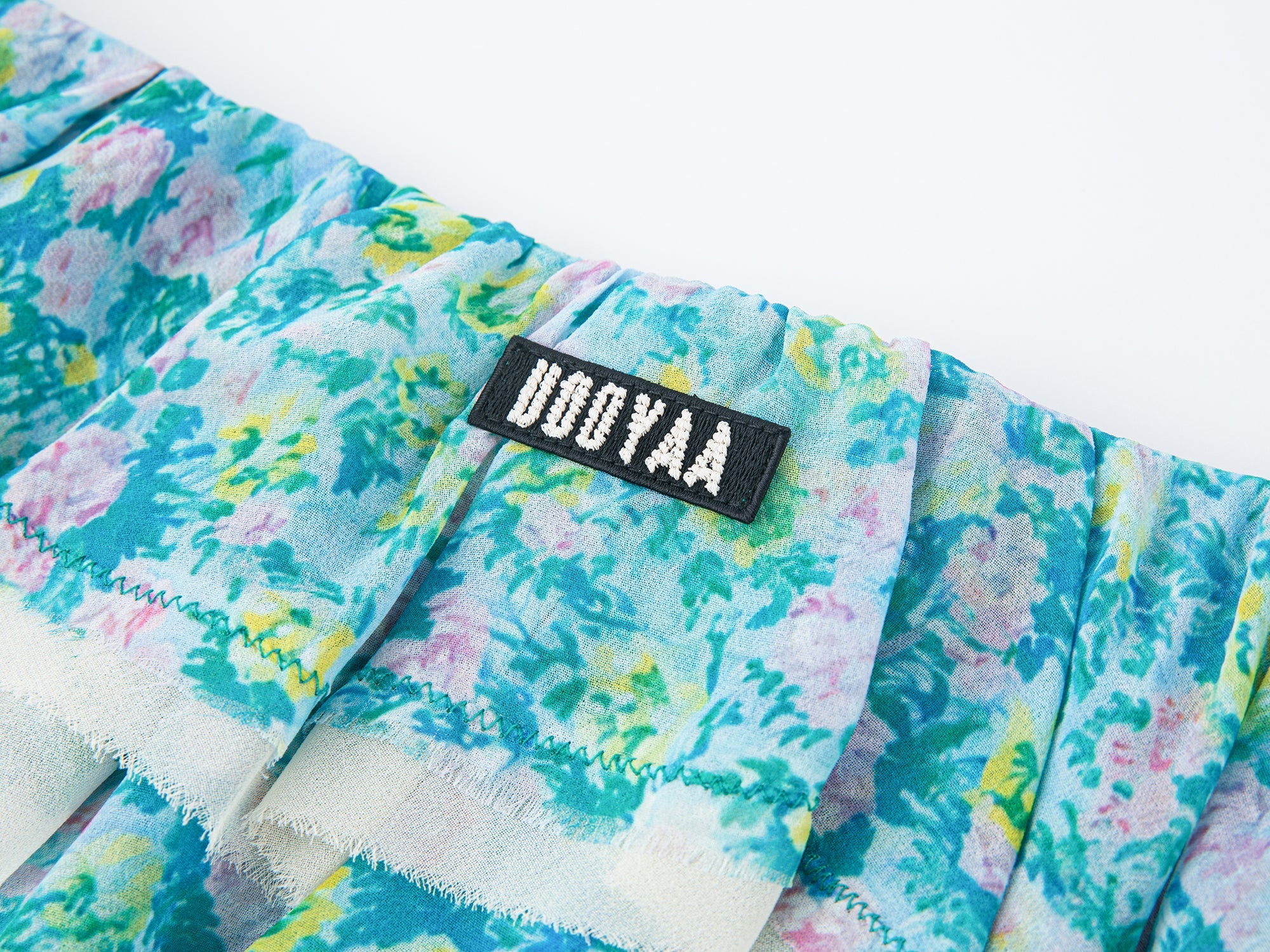 Watercolor floral tiered skirt