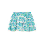 Watercolor floral tiered skirt