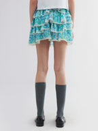 Watercolor floral tiered skirt