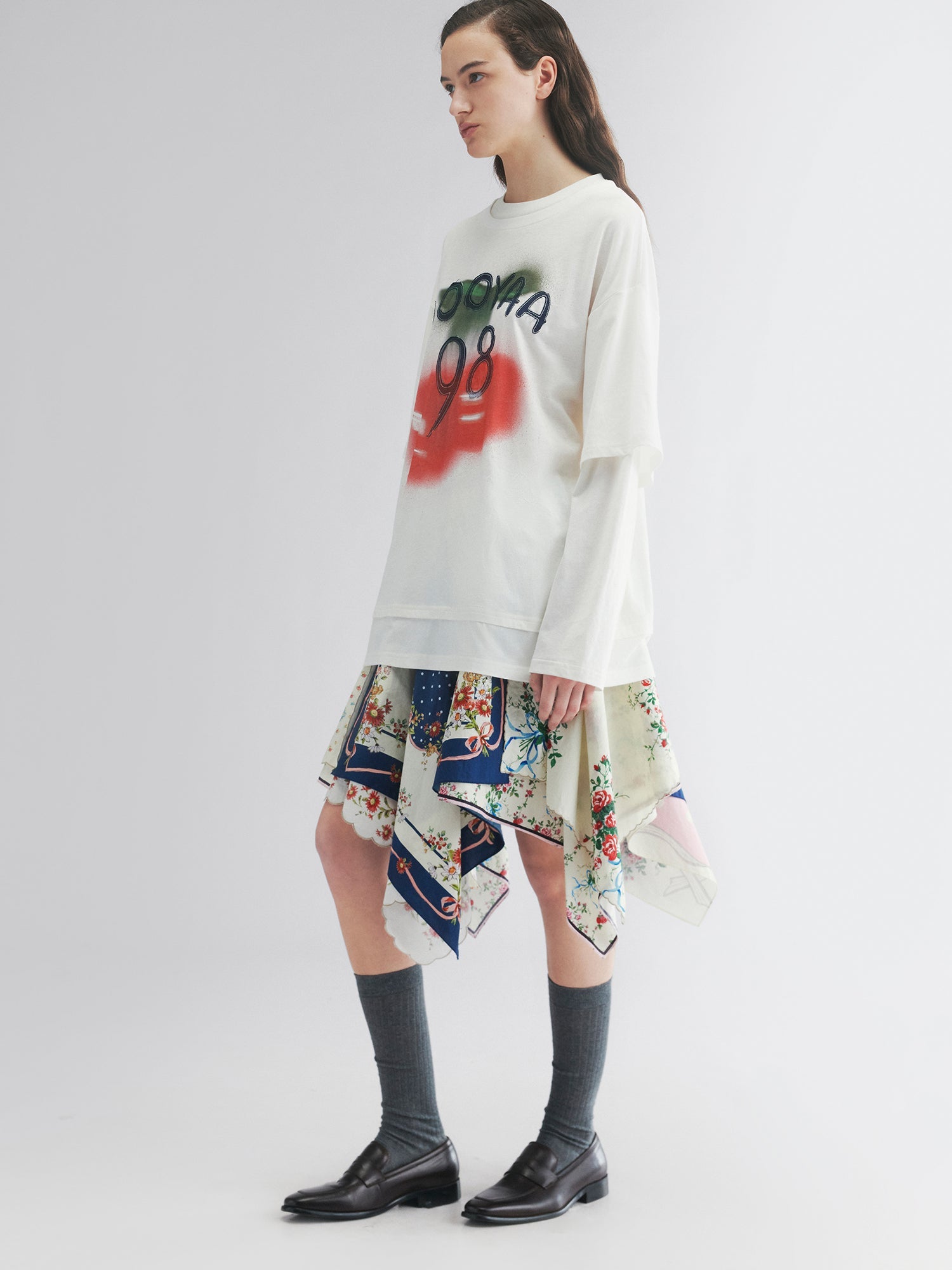 Patchwork scarf skirt