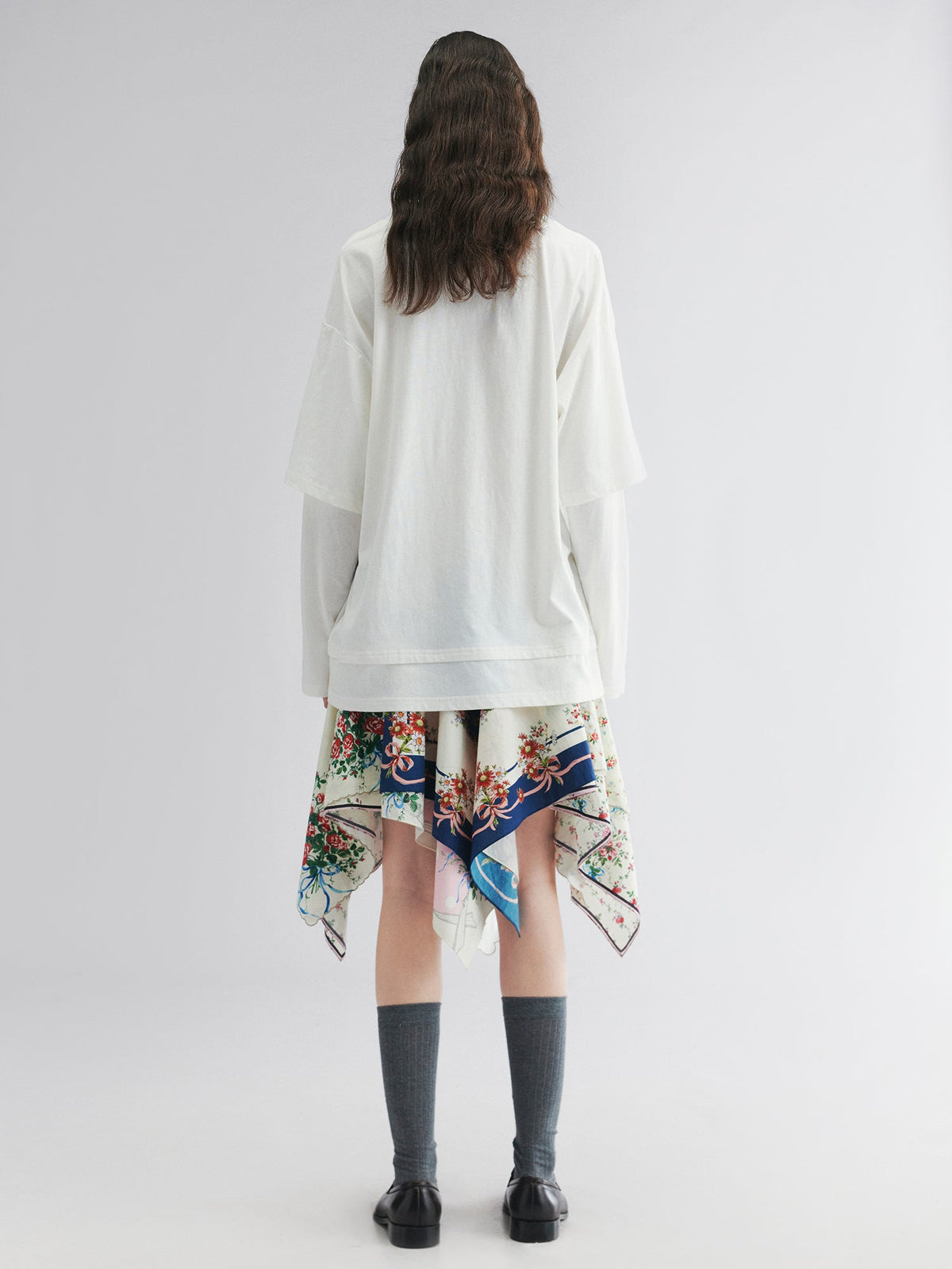 Patchwork scarf skirt