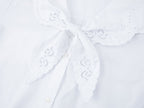 Eyelet embroidery sailor collar shirt