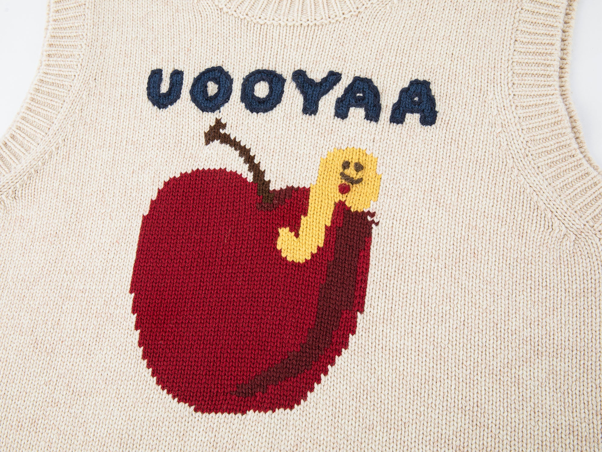 Apple worm knit vest