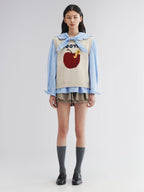 Apple worm knit vest