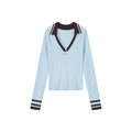 Pullover knit with polo collar