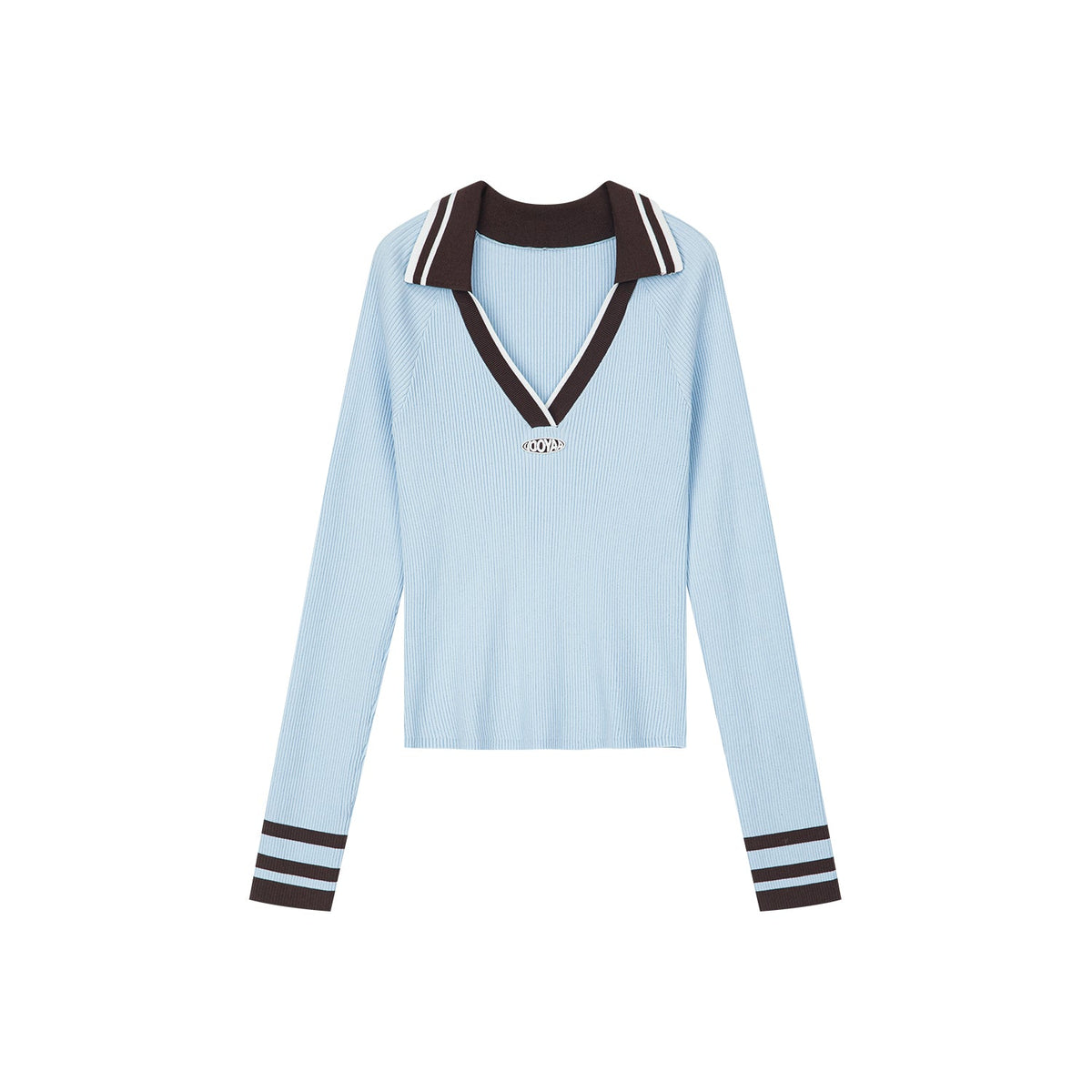 Pullover knit with polo collar
