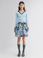 Pullover knit with polo collar