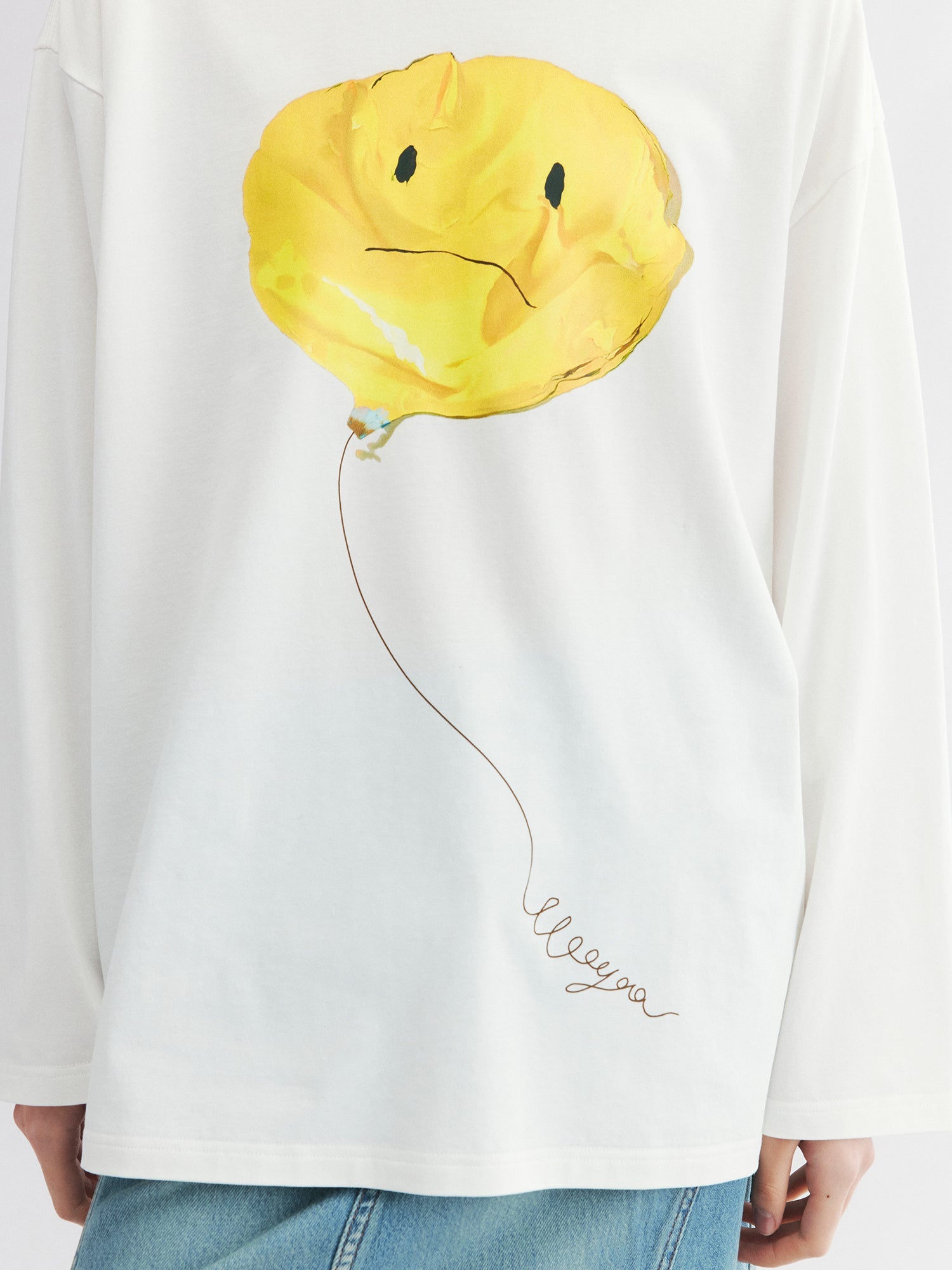 Long sleeve tee with deflated balloon print