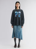 Patchwork bow long sleeve tee
