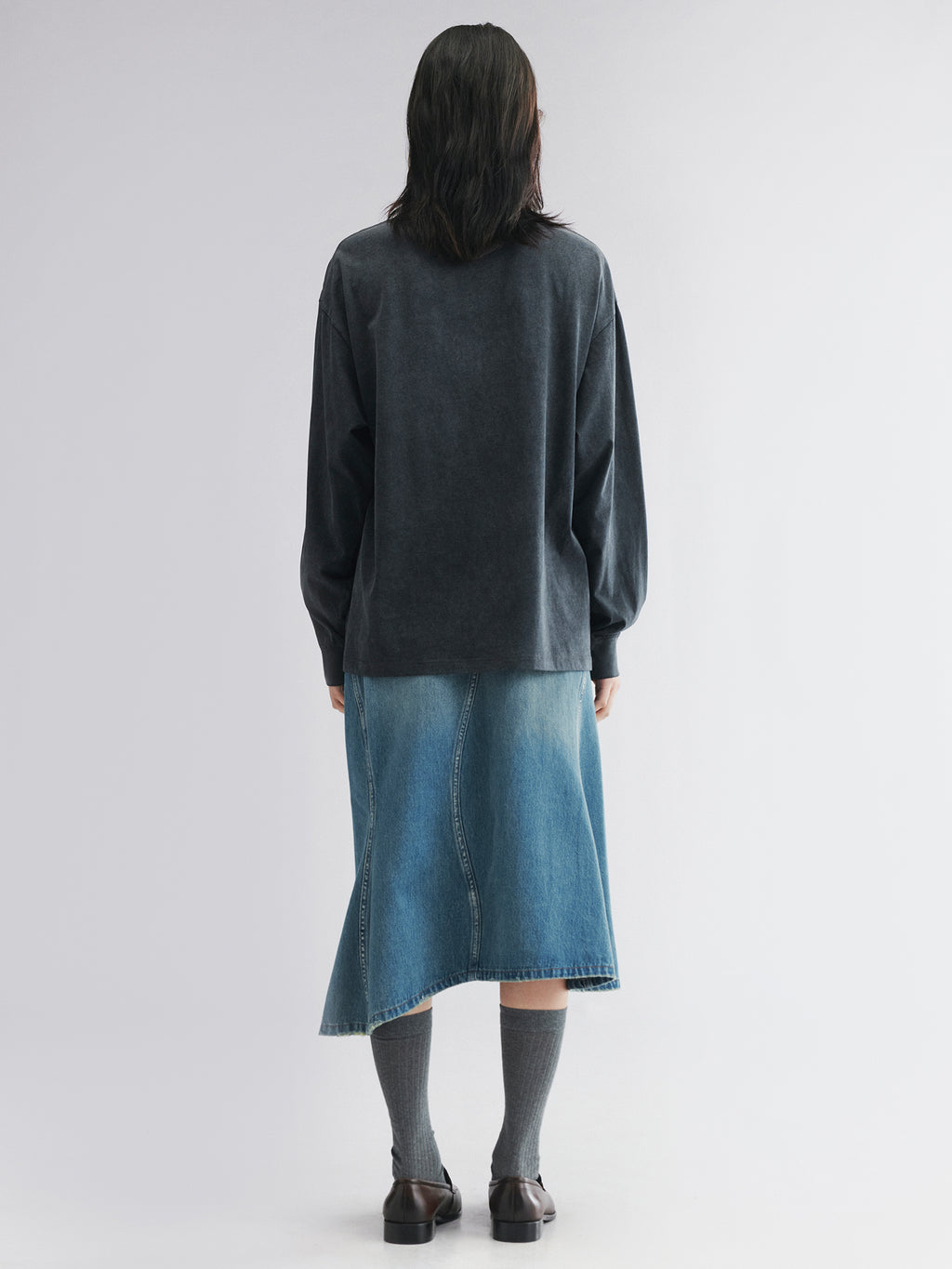 Patchwork bow long sleeve tee