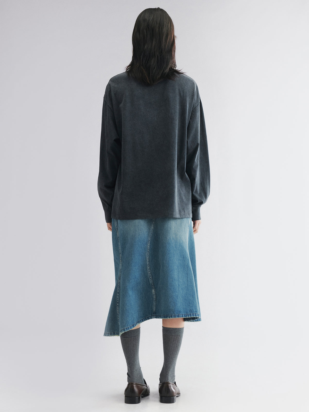 Patchwork bow long sleeve tee