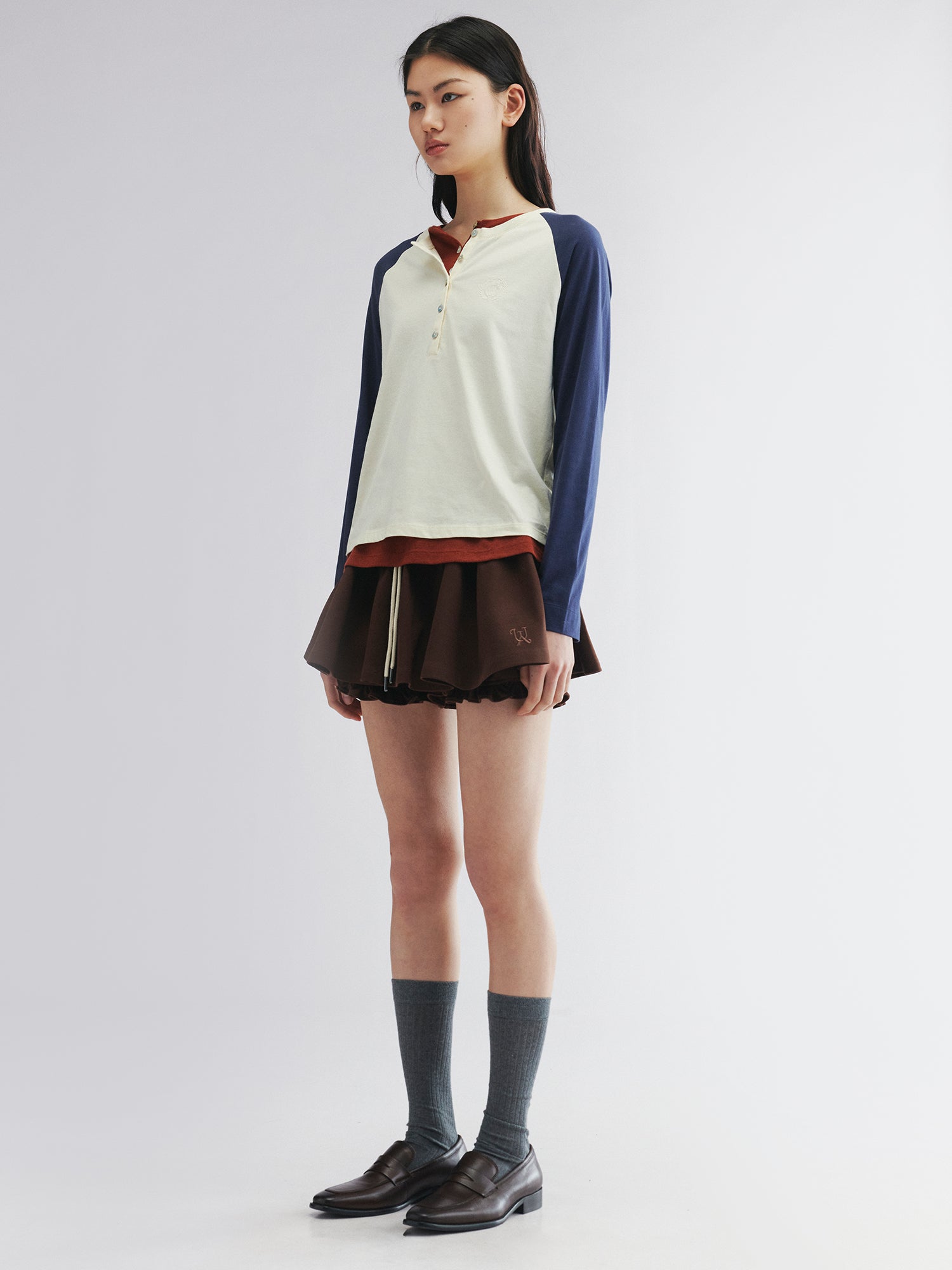 Two-in-one henley tee