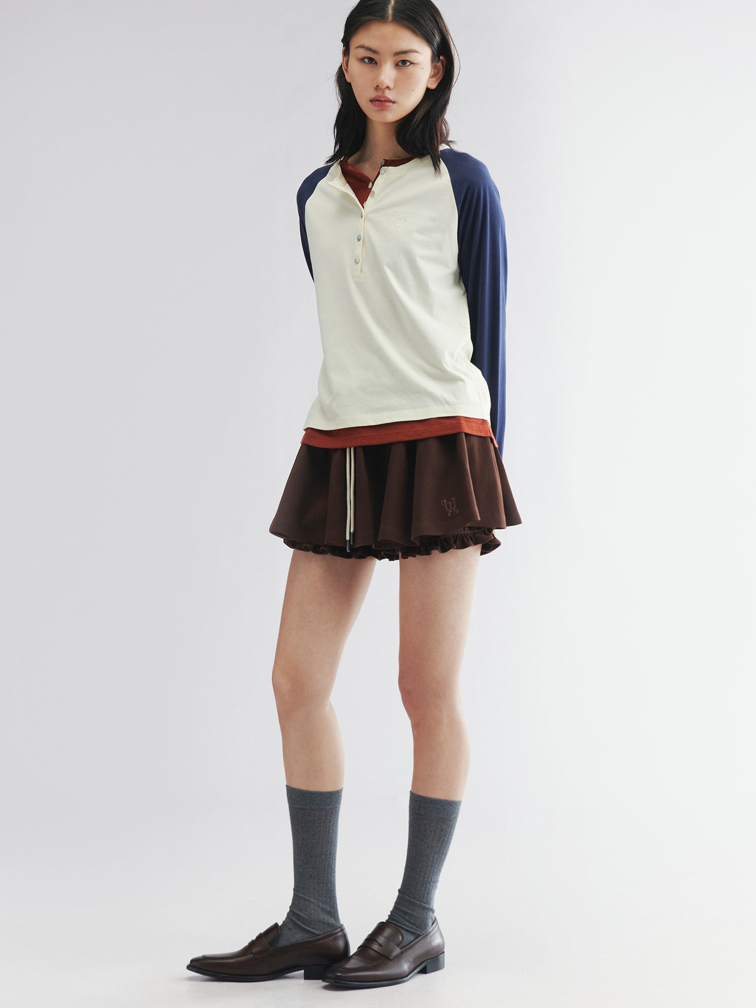 Two-in-one henley tee