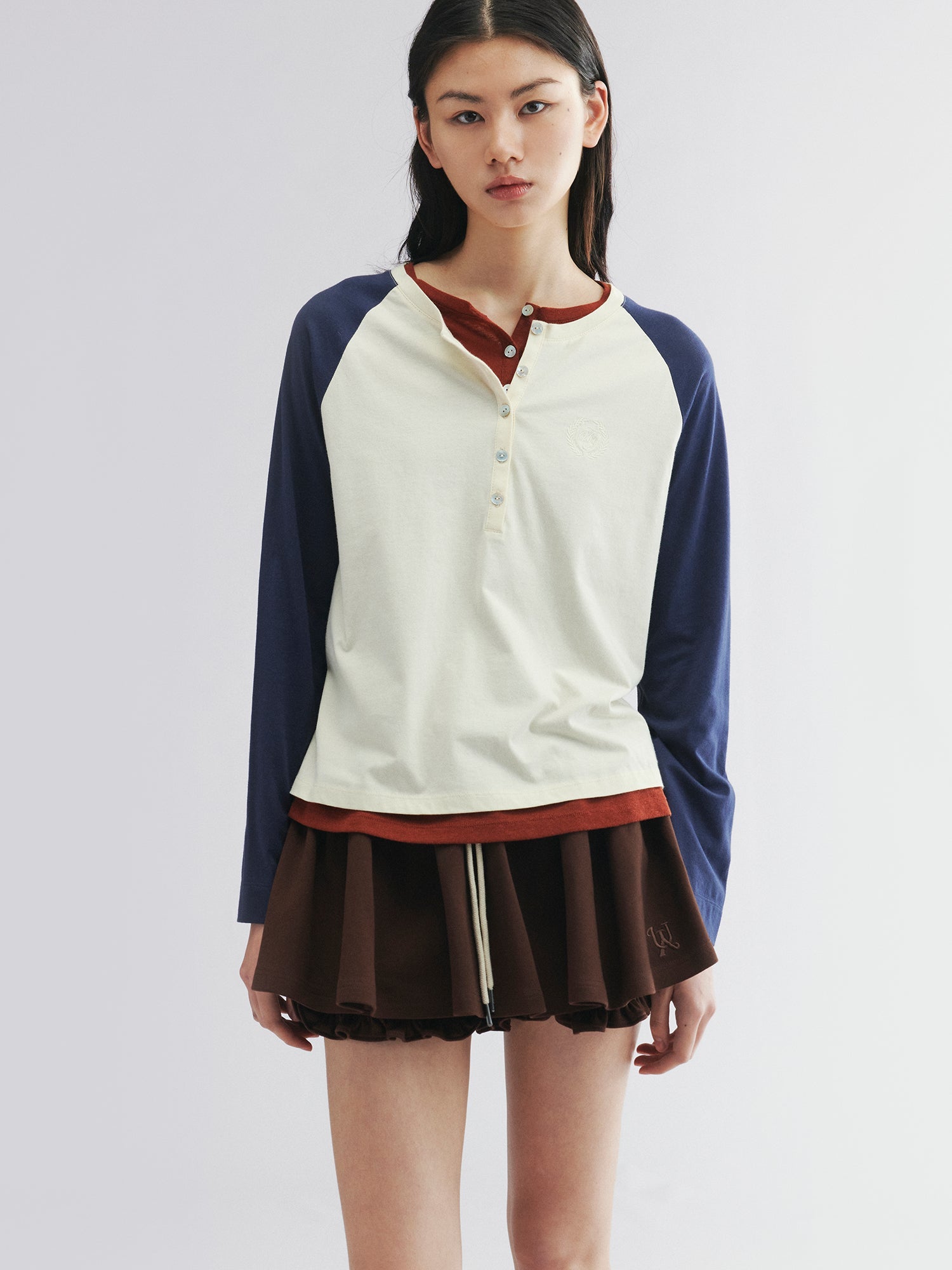 Two-in-one henley tee