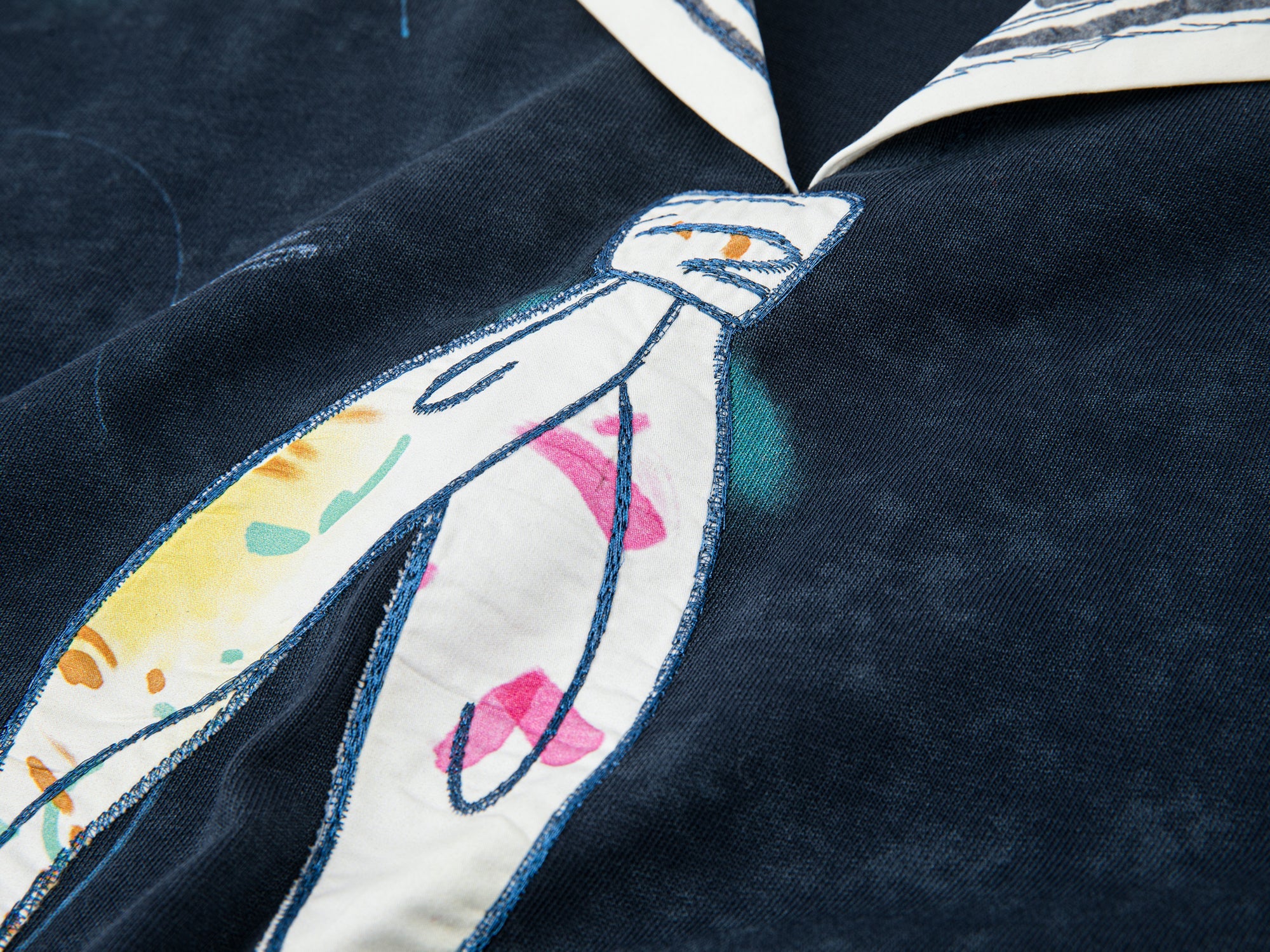 Graffiti sailor collar long sleeve tee