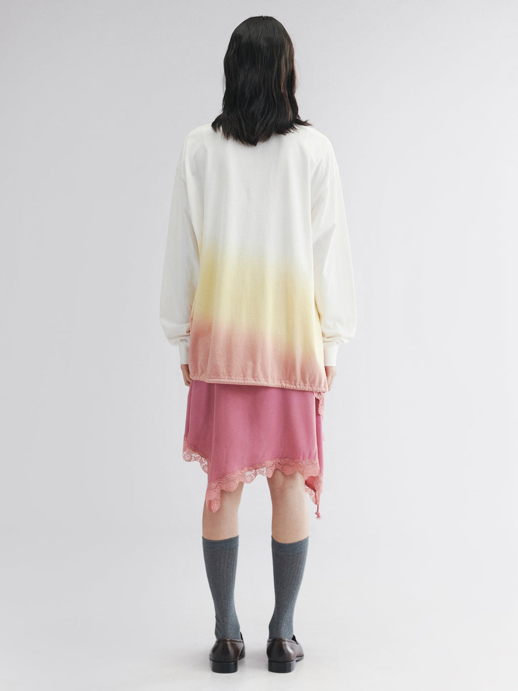 Dip-dye layered t-shirt dress