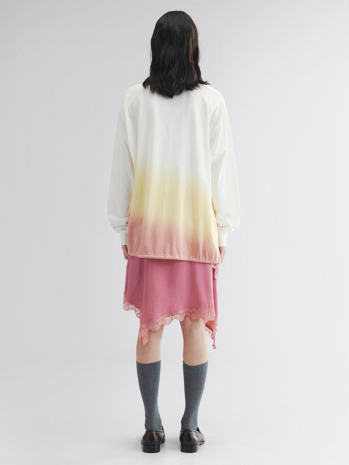 Dip-dye layered t-shirt dress