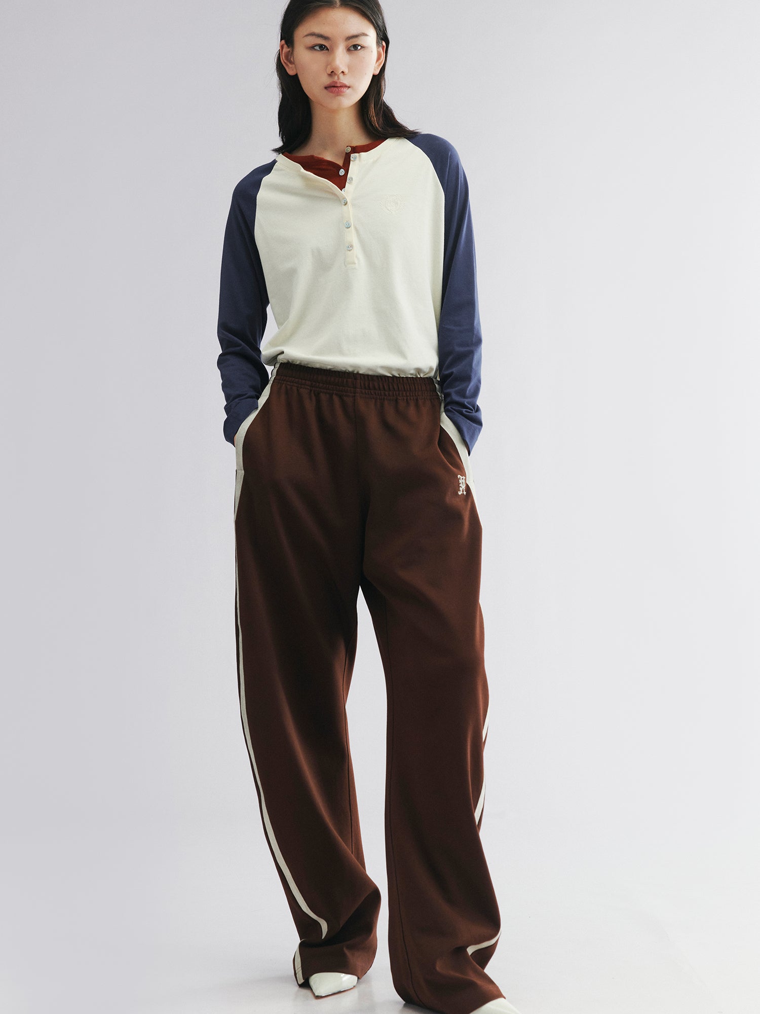 Retro curved sweatpants