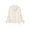 Ruffle detail chiffon shirt