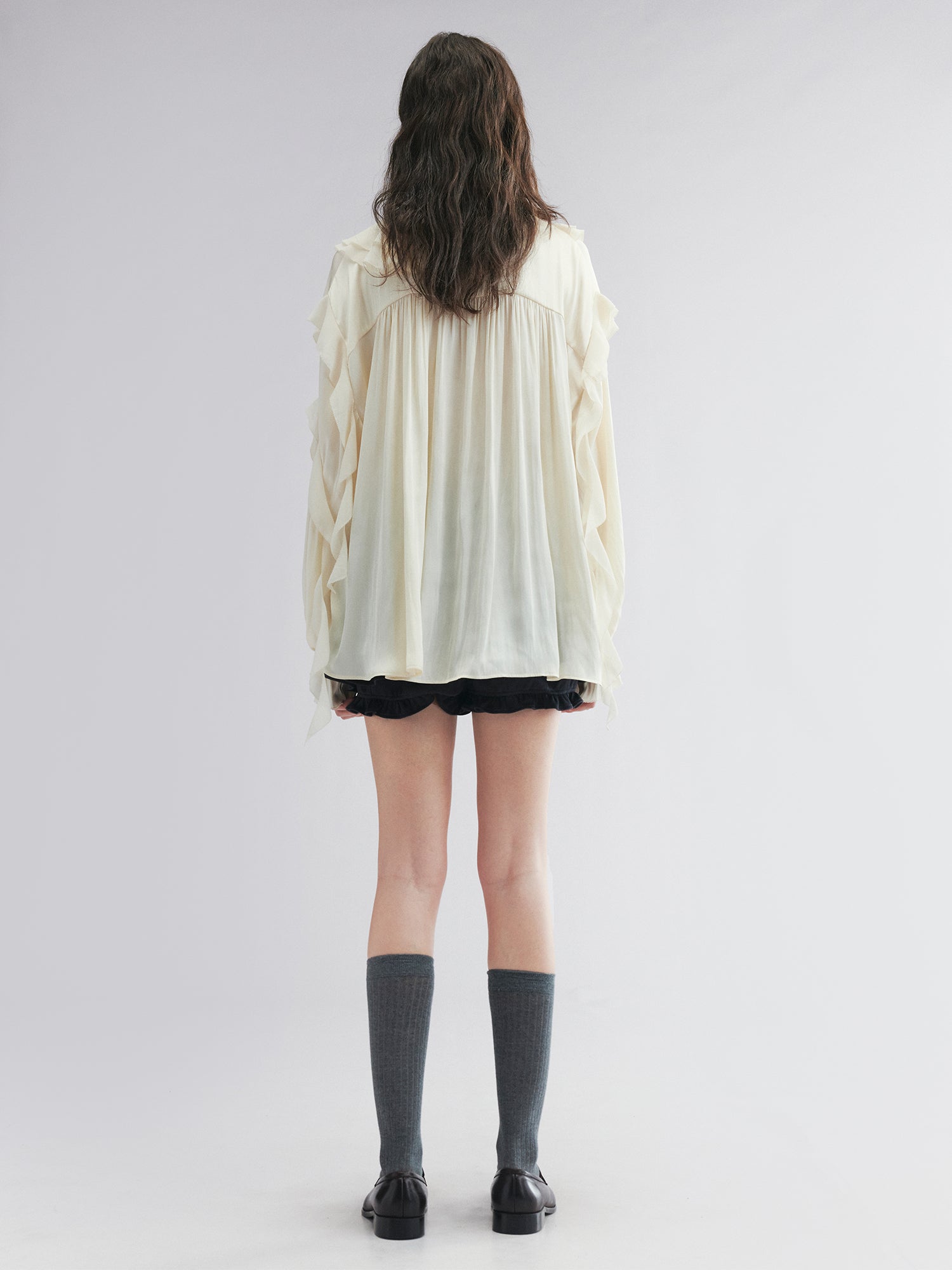 Ruffle detail chiffon shirt