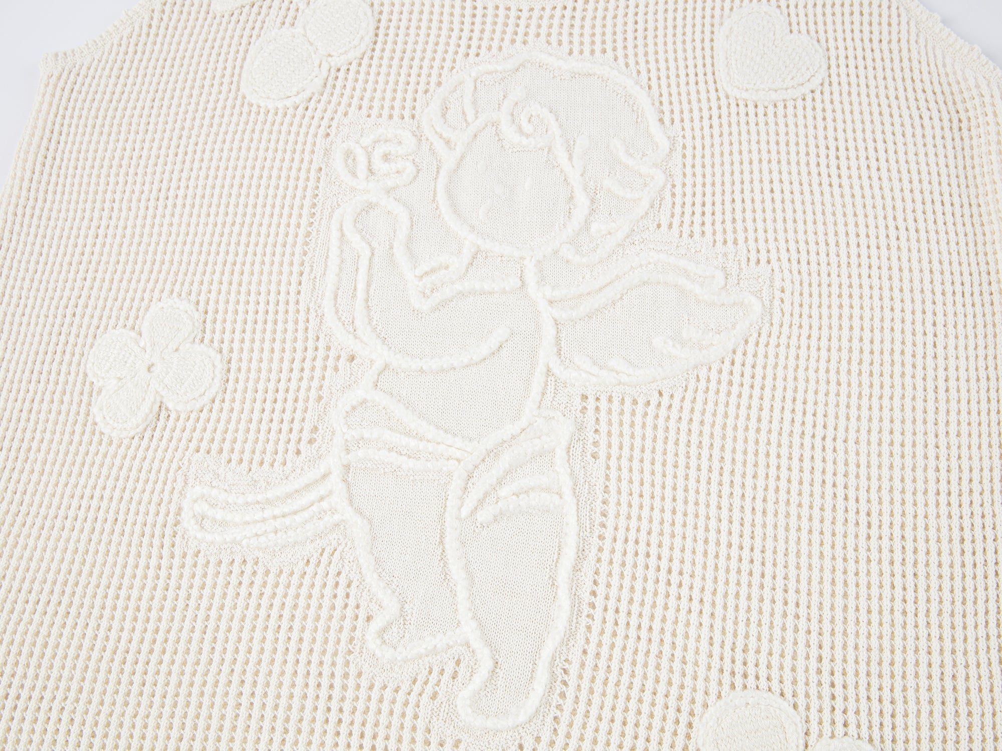 Knit vest with love and angel print