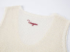 Knit vest with love and angel print