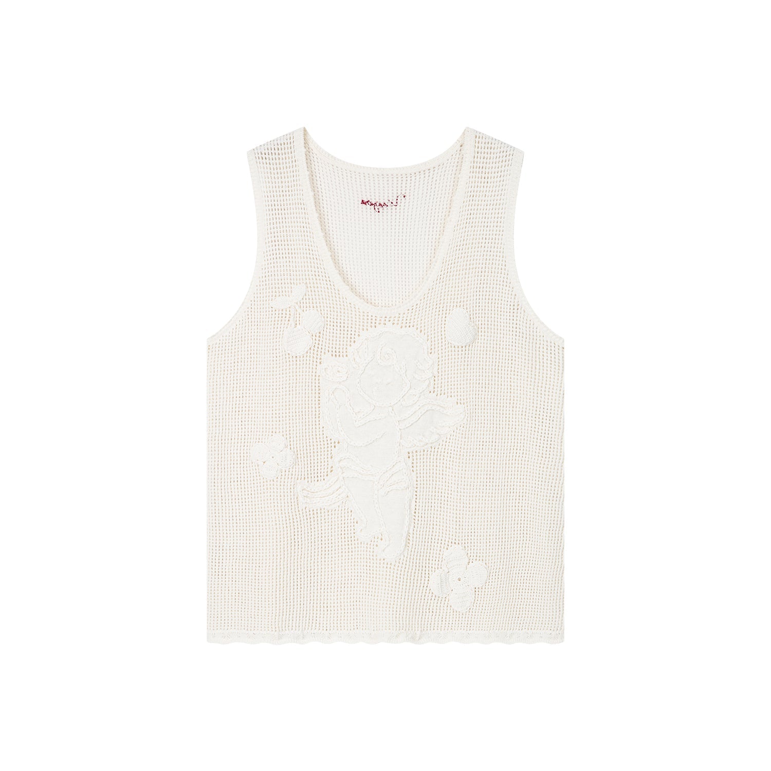 Knit vest with love and angel print