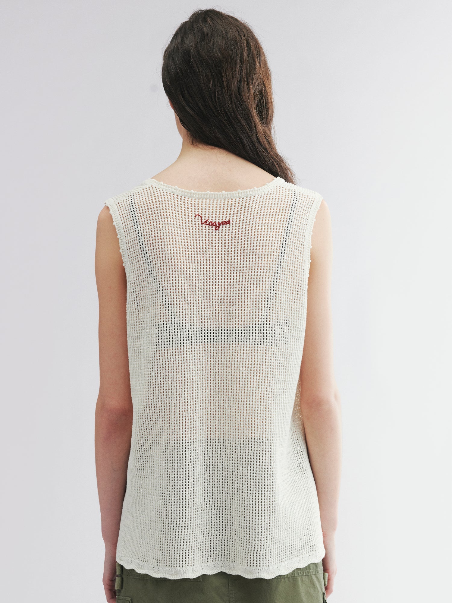 Knit vest with love and angel print