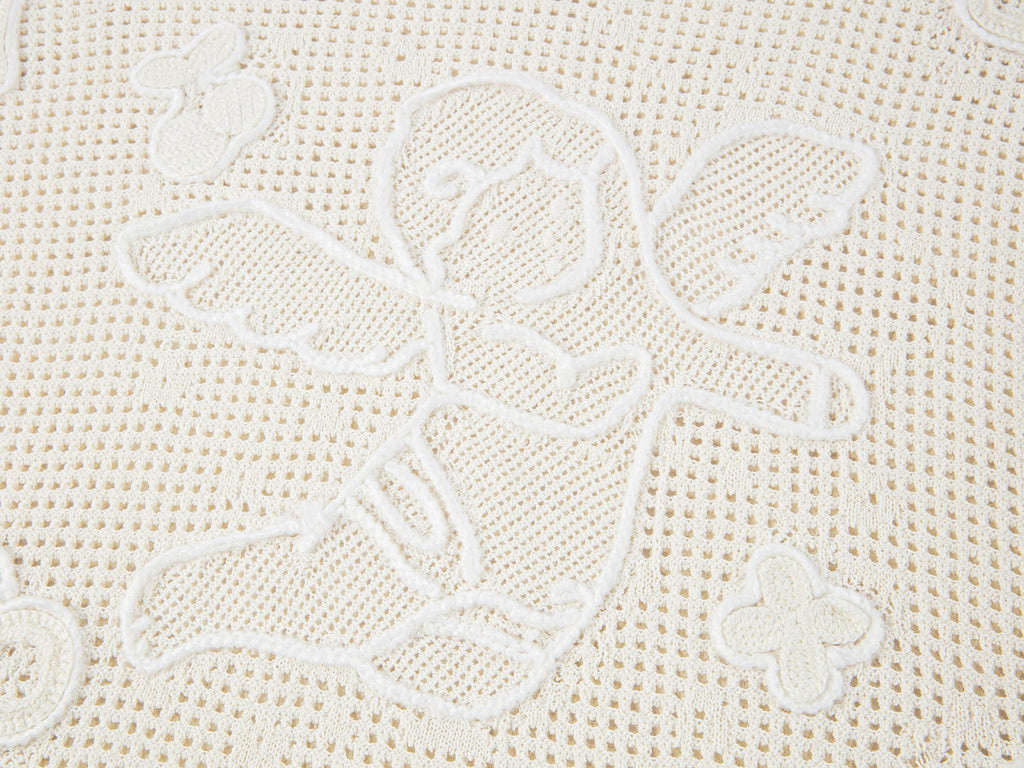 Pullover knit with love and angel print