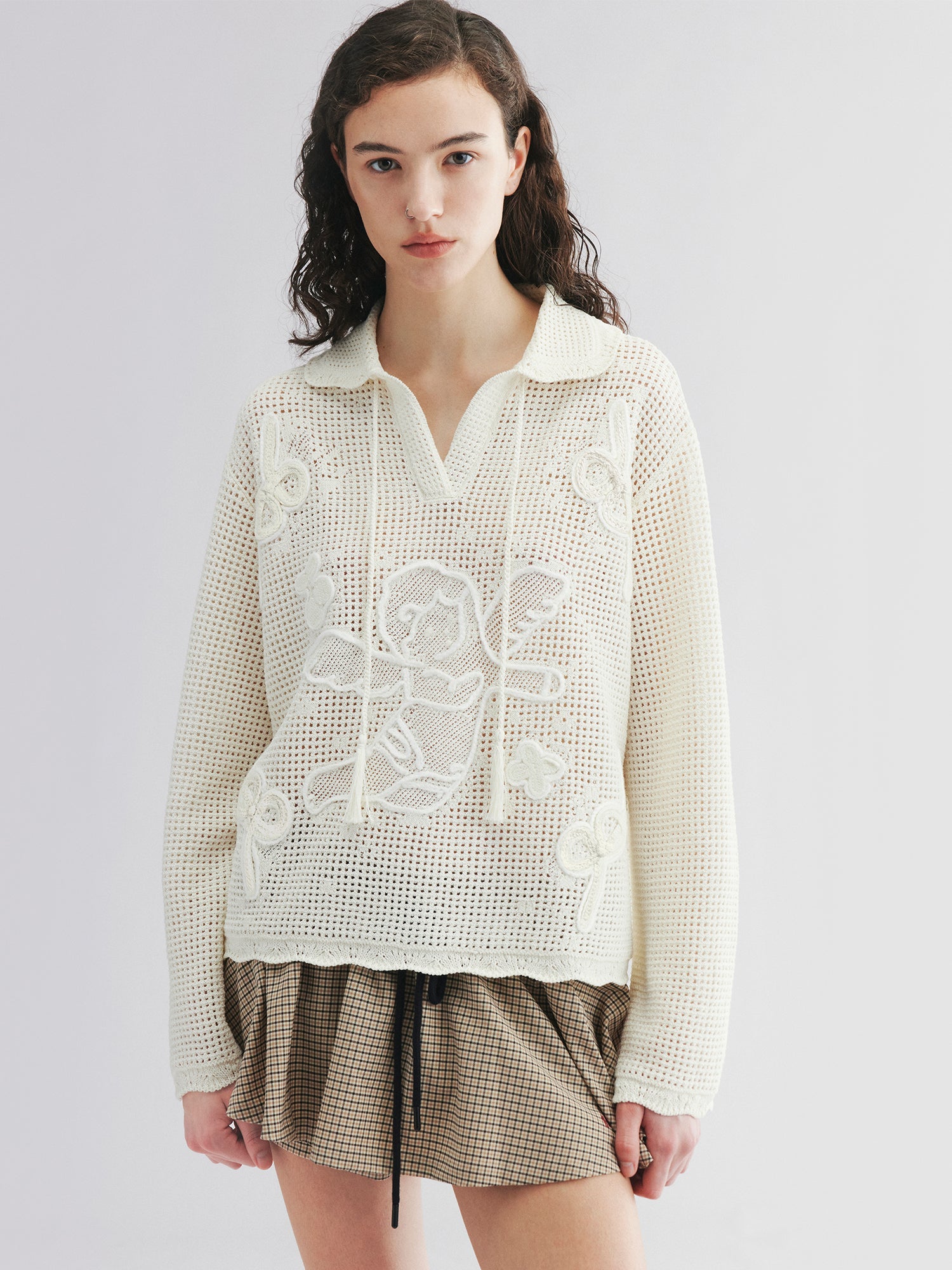 Pullover knit with love and angel print