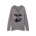 Hooded pullover knit with cherry print