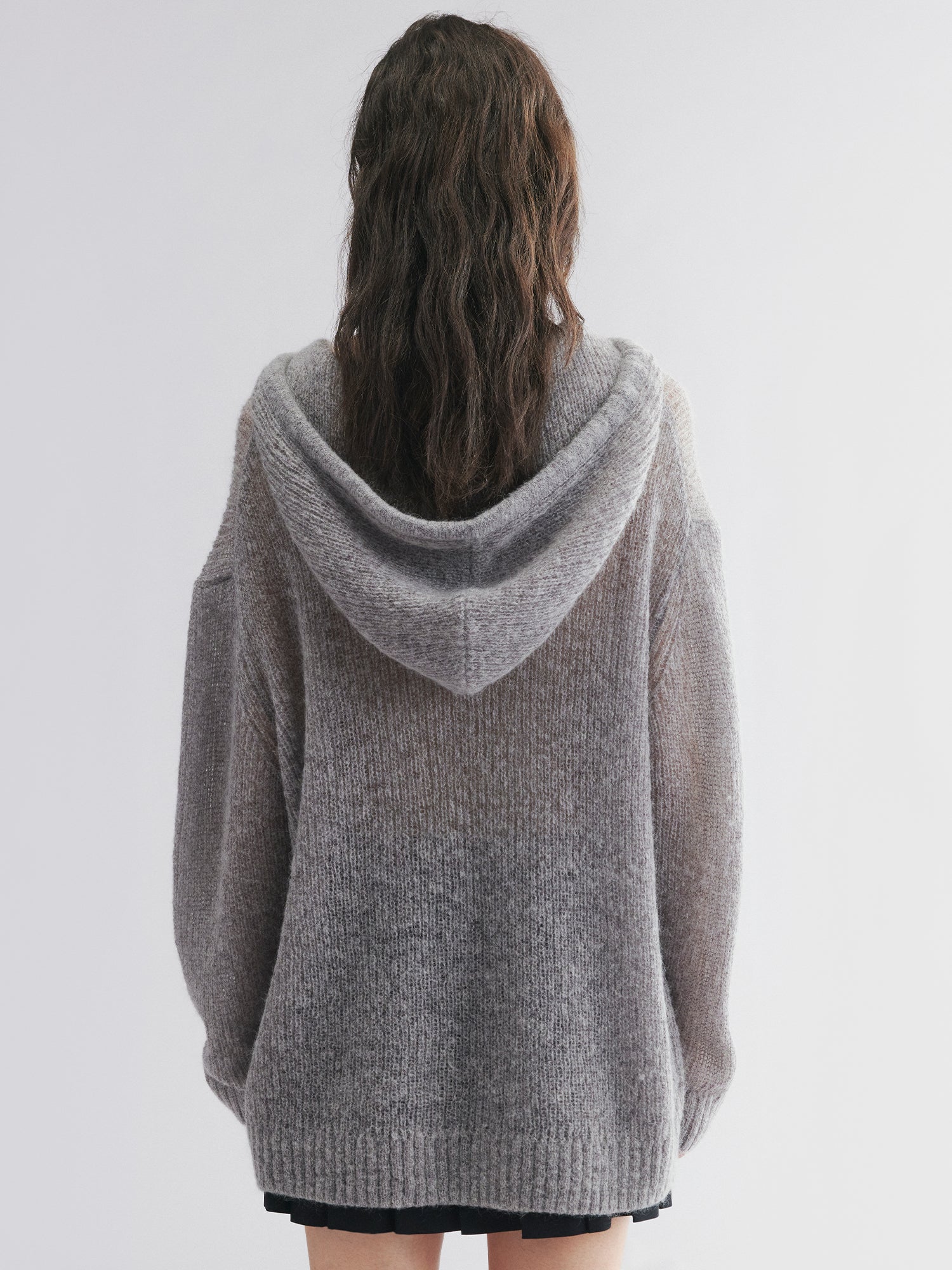 Hooded pullover knit with cherry print