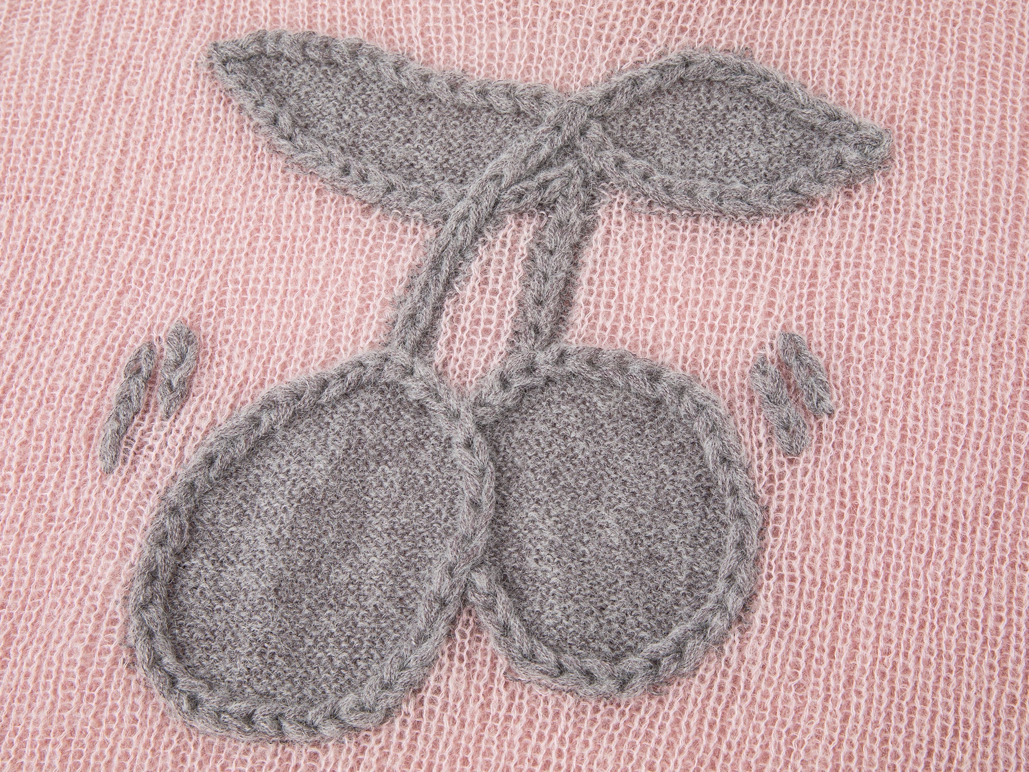 Hooded pullover knit with cherry print